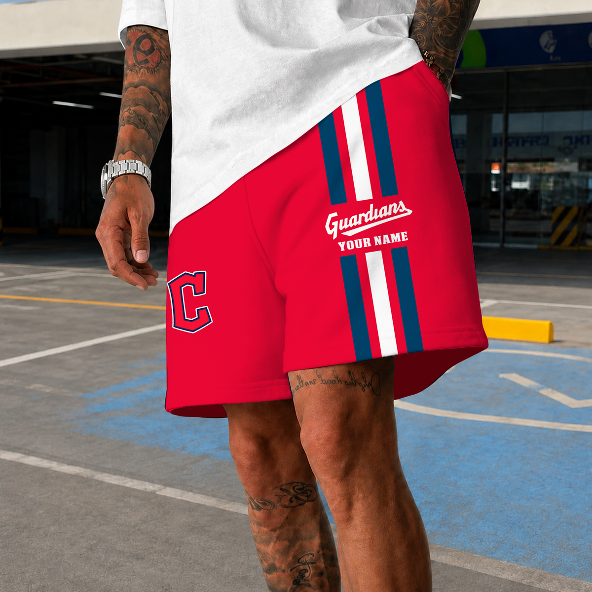 [FLASH SALE] NEW PREMIUM MLB13 CGS CLEVELAND GUARDIANS SHORT PANTS