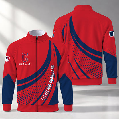 [FLASH SALE] NEW CUSTOMIZED MLB13 CGS CLEVELAND GUARDIANS STAND COLLAR JACKET