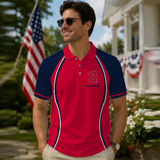 [FLASH SALE] NEW CUSTOMIZED MLB13 CGS CLEVELAND GUARDIANS POLO SHIRT