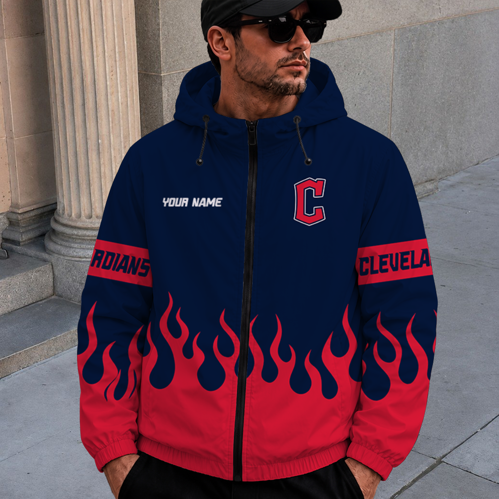[FLASH SALE] NEW CUSTOMIZED MLB13 CGS CLEVELAND GUARDIANS WINDBREAKER JACKET
