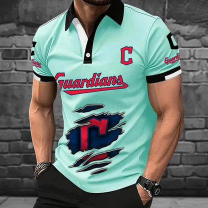[FLASH SALE] NEW CUSTOMIZED MLB13 CGS CLEVELAND GUARDIANS POLO SHIRT