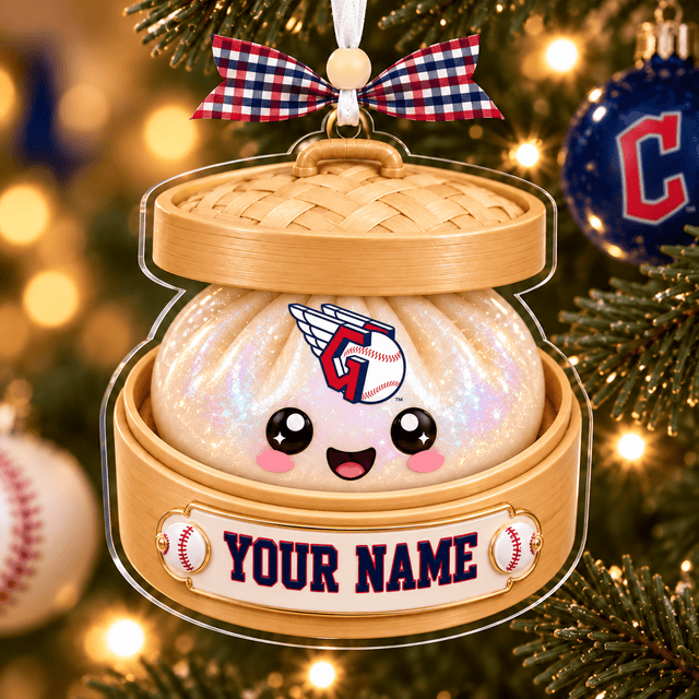 [FLASH SALE] NEW CUSTOMIZED MLB13 CGS CLEVELAND GUARDIANS CHRISTMAS ACRYLIC ORNAMENT