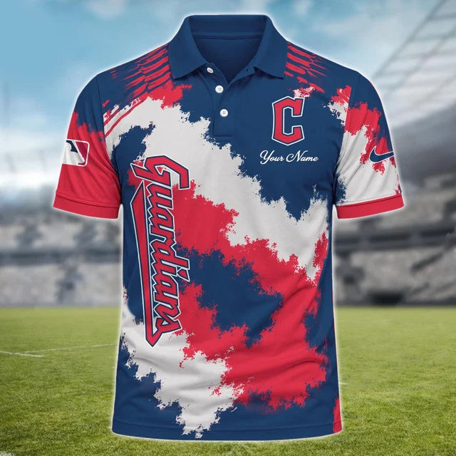 [FLASH SALE] NEW CUSTOMIZED MLB13 CGS CLEVELAND GUARDIANS MULTICOLOR POLO SHIRT