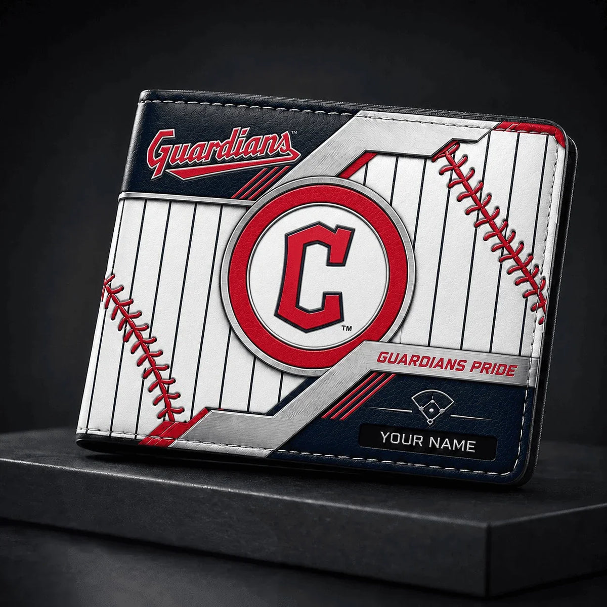 [FLASH SALE] NEW CUSTOMIZED MLB13 CGS CLEVELAND GUARDIANS LEATHER WALLET