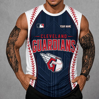 [FLASH SALE] NEW CUSTOMIZED MLB13 CGS CLEVELAND GUARDIANS TANK TOP & GYM SHIRT