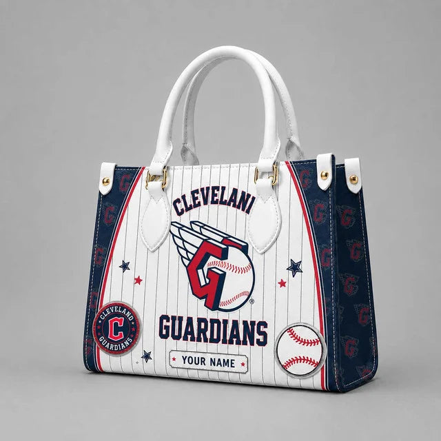 [FLASH SALE] NEW CUSTOMIZED MLB13 CGS CLEVELAND GUARDIANS LEATHER HANDBAG