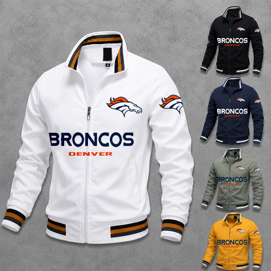 [SPECIAL OFFER] NEW CUSTOMIZED NFL13 DVB DENVER BRONCOS MULTICOLOR MEN'S CASUAL JACKET