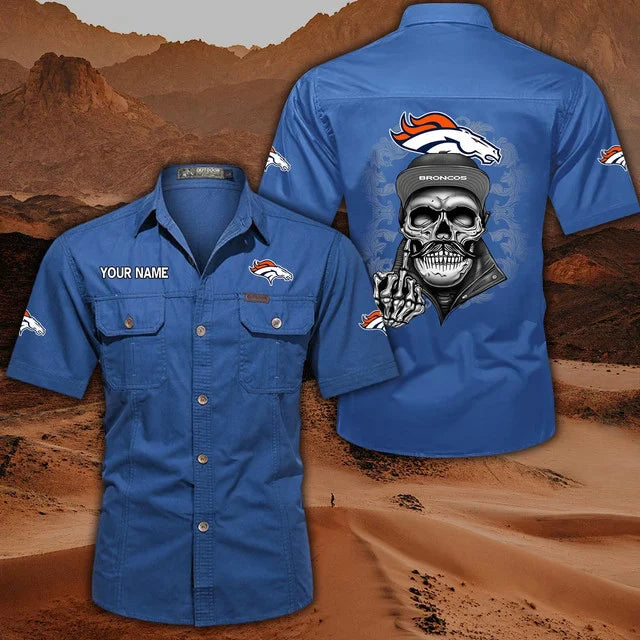 [SPECIAL OFFER] NEW CUSTOMIZED NFL13 DVB DENVER BRONCOS MUTICOLOR MEN'S CARGO SHIRT
