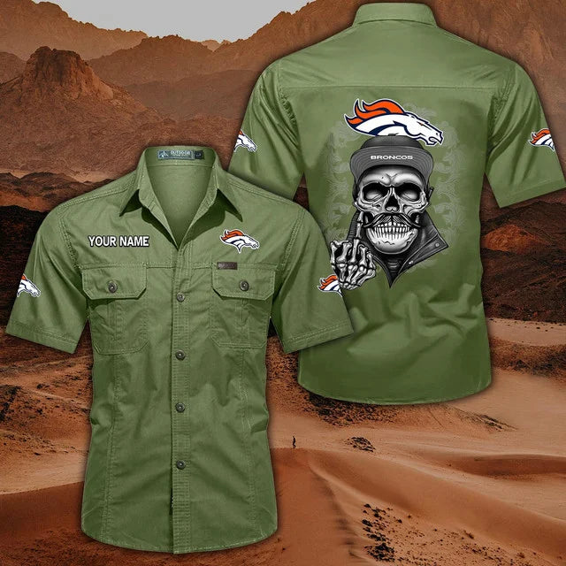[SPECIAL OFFER] NEW CUSTOMIZED NFL13 DVB DENVER BRONCOS MUTICOLOR MEN'S CARGO SHIRT