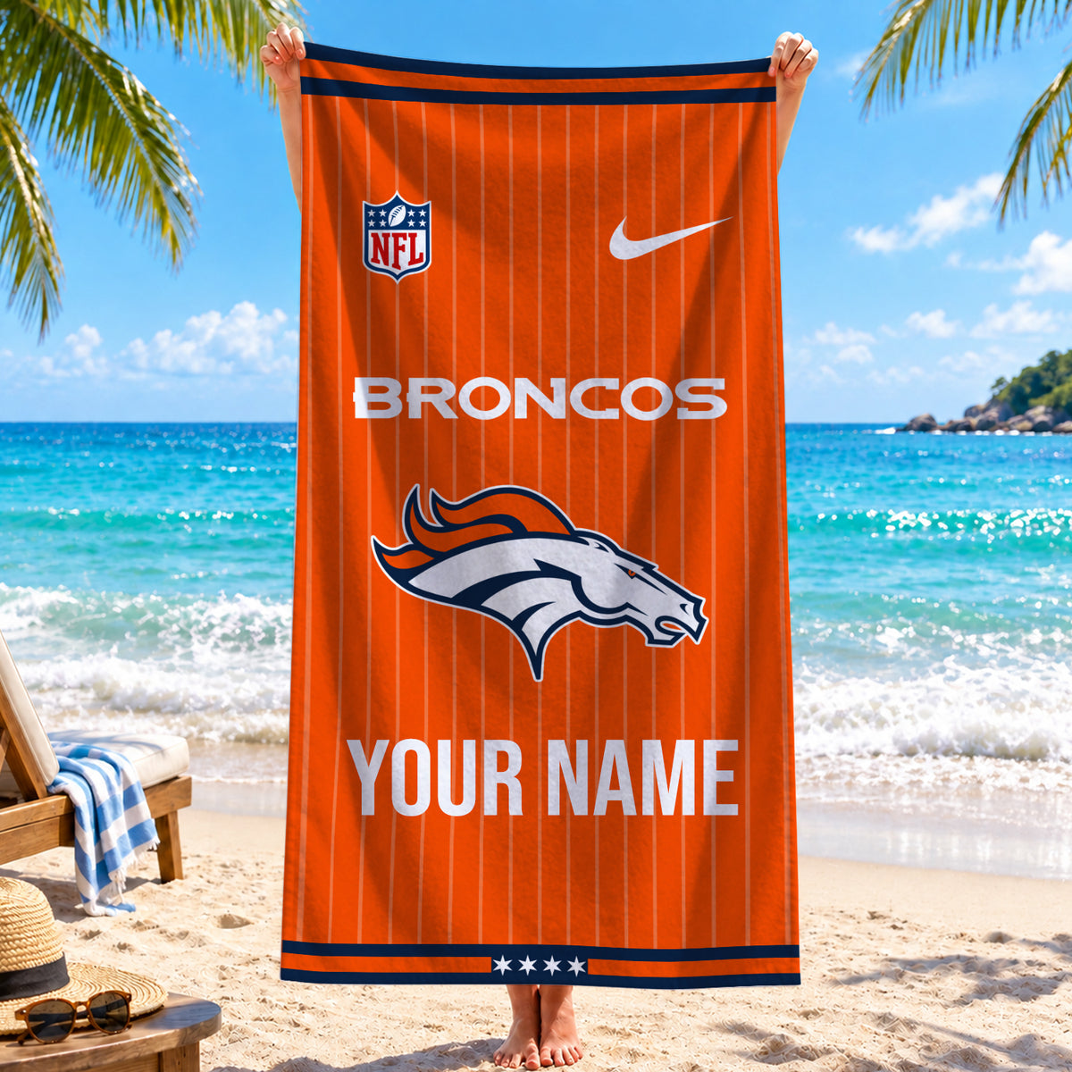 [SPECIAL OFFER] NEW CUSTOMIZED NFL13 DVB DENVER BRONCOS BEACH TOWEL