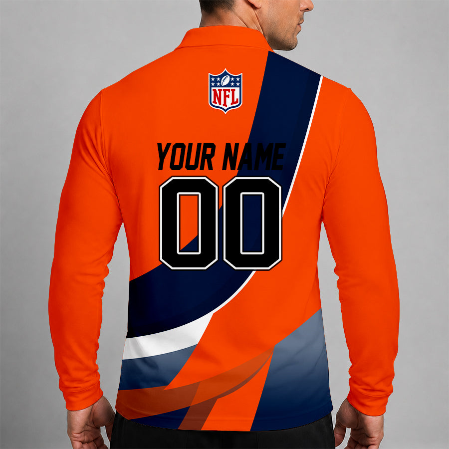 [SPECIAL OFFER] NEW CUSTOMIZED NFL13 DVB DENVER BRONCOS LONG SLEEVE POLO SHIRT