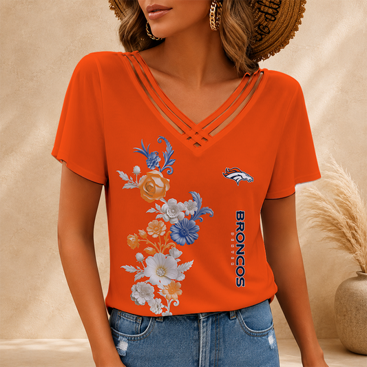 [SPECIAL OFFER] NEW CUSTOMIZED NFL13 DVB DENVER BRONCOS V-NECK SHIRT