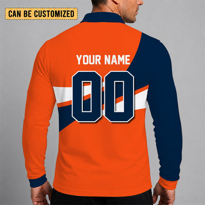 [SPECIAL OFFER] NEW CUSTOMIZED NFL13 DVB DENVER BRONCOS LONG SLEEVE POLO SHIRT