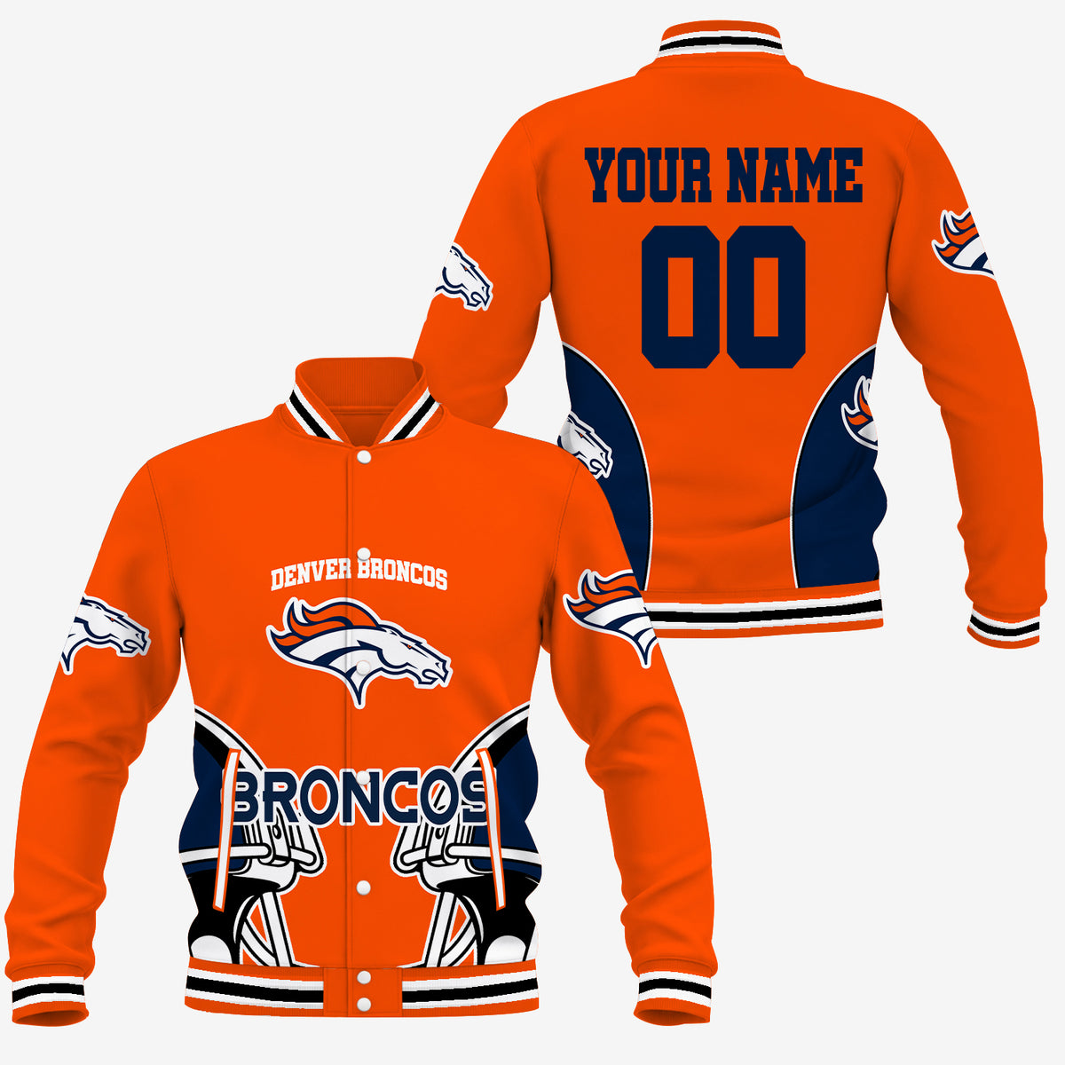 [SPECIAL OFFER] NEW CUSTOMIZED NFL13 DVB DENVER BRONCOS SATIN VARSITY & BASEBALL JACKET