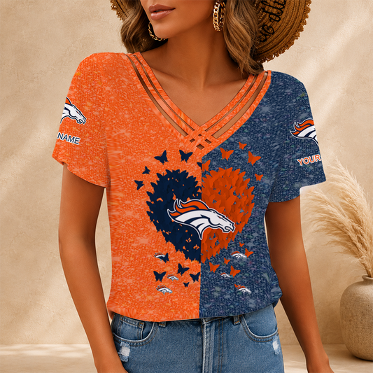 [SPECIAL OFFER] NEW CUSTOMIZED NFL13 DVB DENVER BRONCOS V-NECK SHIRT