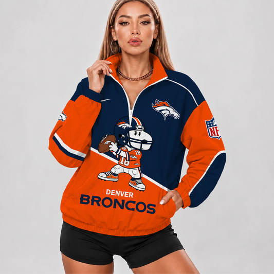 [SPECIAL OFFER] NEW CUSTOMIZED NFL13 DVB DENVER BRONCOS V-NECK ZIPPER SWEATSHIRT JACKET
