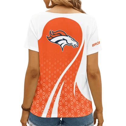 [SPECIAL OFFER] NEW CUSTOMIZED NFL13 DVB DENVER BRONCOS V-NECK FEMALE SHIRT