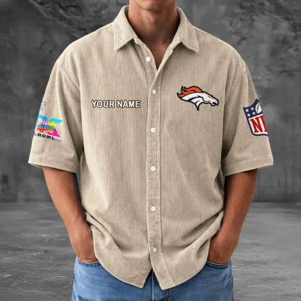 [HOT DEAL] NEW CUSTOMIZED NFL13 DVB DENVER BRONCOS SEERSUCKER BUTTON SHIRT
