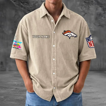 [HOT DEAL] NEW CUSTOMIZED NFL13 DVB DENVER BRONCOS SEERSUCKER BUTTON SHIRT