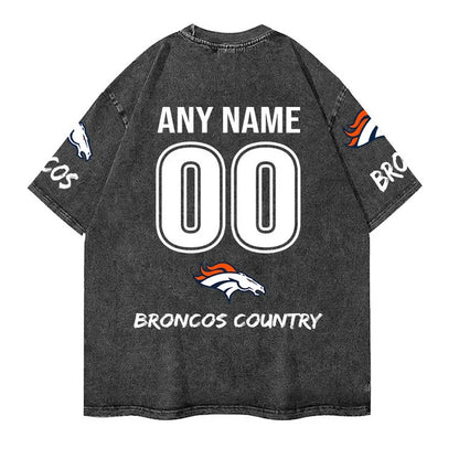[SPECIAL OFFER] NEW CUSTOMIZED NFL13 DVB DENVER BRONCOS MULTICOLOR WASHED TEE