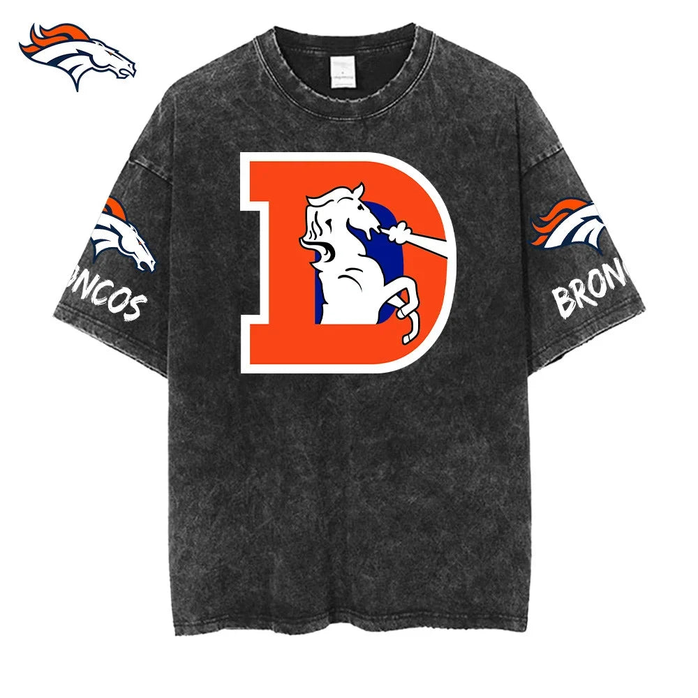 [SPECIAL OFFER] NEW CUSTOMIZED NFL13 DVB DENVER BRONCOS FUNNY MULTICOLOR WASHED TEE