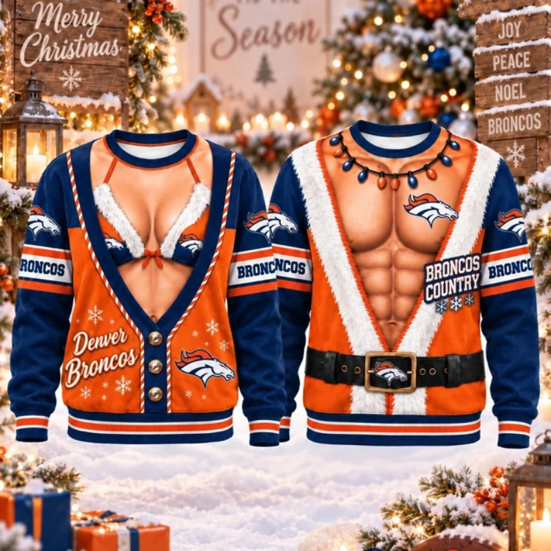 [SPECIAL OFFER] NEW CUSTOMIZED NFL13 DVB DENVER BRONCOS CHRISTMAS UNISEX SWEATSHIRT