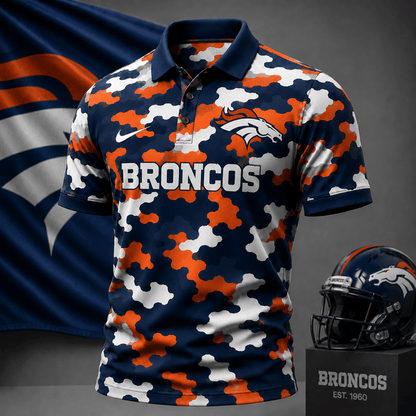 [SPECIAL OFFER] NEW CUSTOMIZED NFL13 DVB DENVER BRONCOS CAMO POLO SHIRT