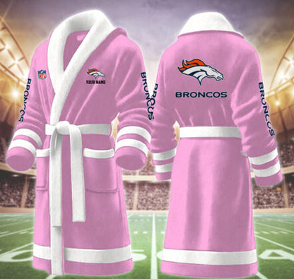 [SPECIAL OFFER] NEW CUSTOMIZED NFL13 DVB DENVER BRONCOS MULTICOLOR FLEECE BATHROBE