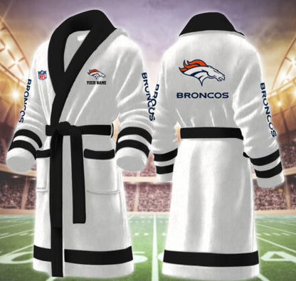 [SPECIAL OFFER] NEW CUSTOMIZED NFL13 DVB DENVER BRONCOS MULTICOLOR FLEECE BATHROBE