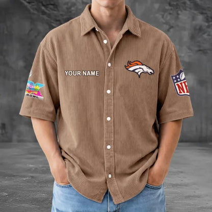 [HOT DEAL] NEW CUSTOMIZED NFL13 DVB DENVER BRONCOS SEERSUCKER BUTTON SHIRT