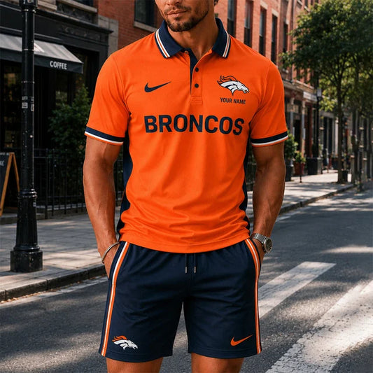 [SPECIAL OFFER] NEW CUSTOMIZED NFL13 DVB DENVER BRONCOS POLO SHIRT & SHORT PANTS