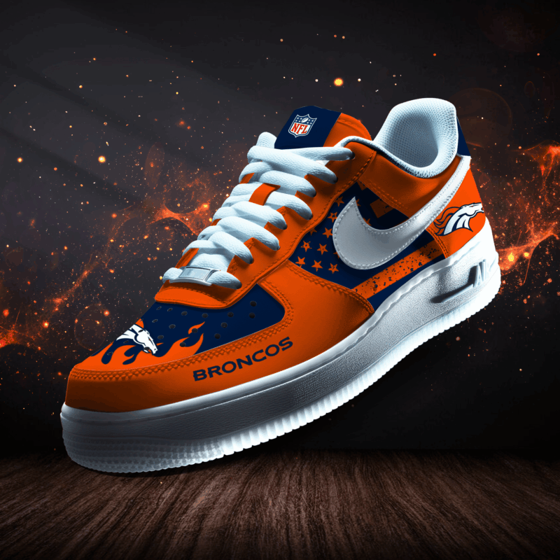 LIMITED EDITION - NEW CUSTOMIZED NFL13 DVB DENVER BRONCOS AF1 SNEAKERS