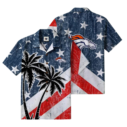 LIMITED EDITION - NEW CUSTOMIZED NFL13 DVB DENVER BRONCOS PATRIOTIC 250 USA HAWAIIAN SHIRT