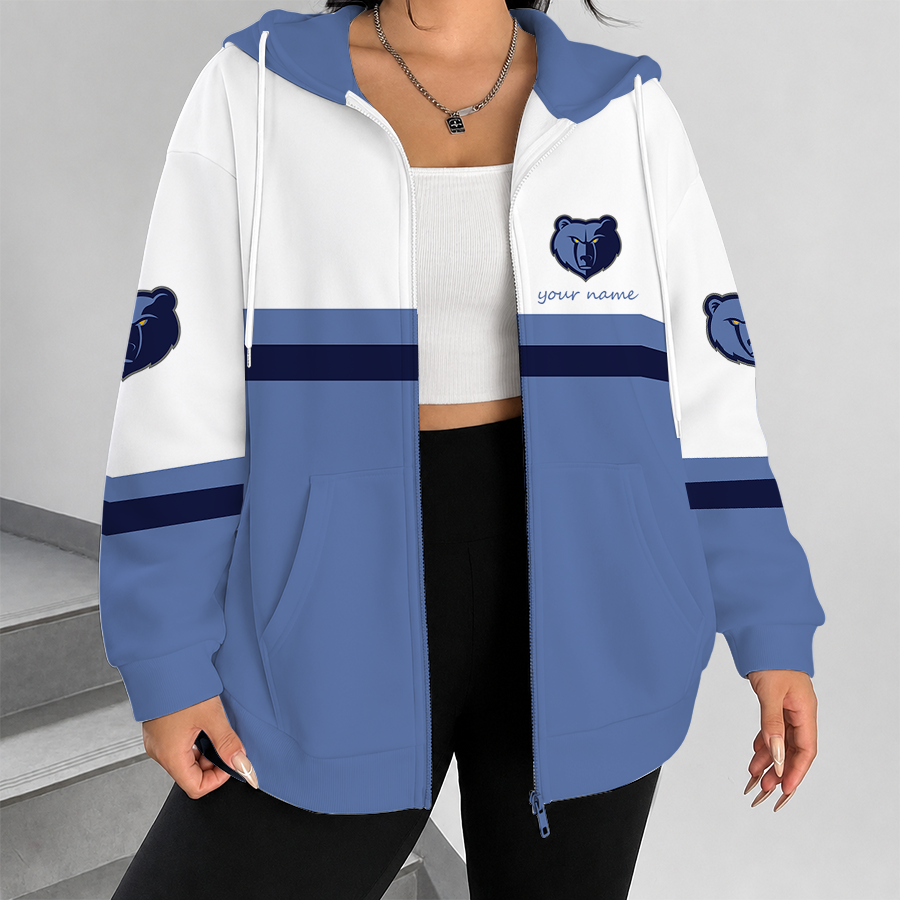 [HOT DEAL] NEW CUSTOMIZED NBA13 MGR MEMPHIS GRIZZLIES ZIP HOODIE
