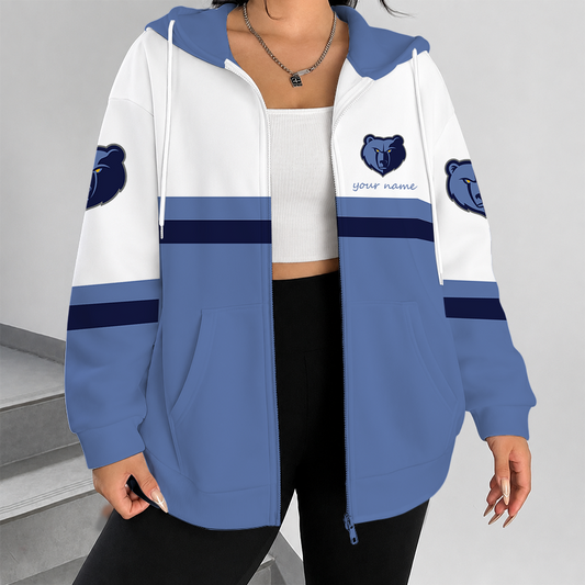 [HOT DEAL] NEW CUSTOMIZED NBA13 MGR MEMPHIS GRIZZLIES ZIP HOODIE