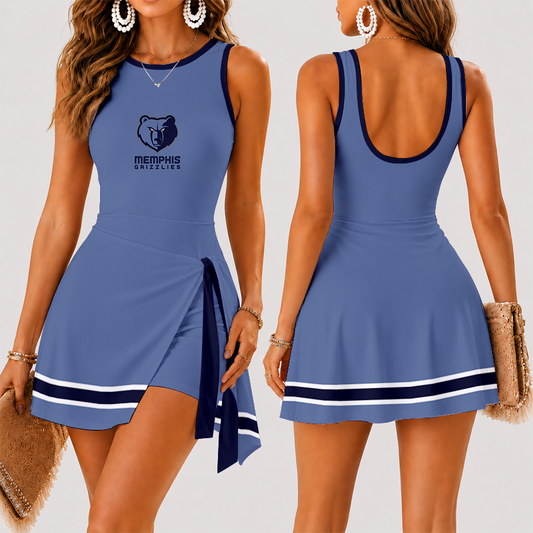 [HOT DEAL] NEW CUSTOMIZED NBA13 MGR MEMPHIS GRIZZLIES WOMEN'S SUMMER SKORT DRESS