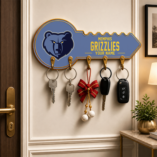 [HOT DEAL] NEW CUSTOMIZED NBA13 MGR MEMPHIS GRIZZLIES WALL KEY HOLDER FOR HOME