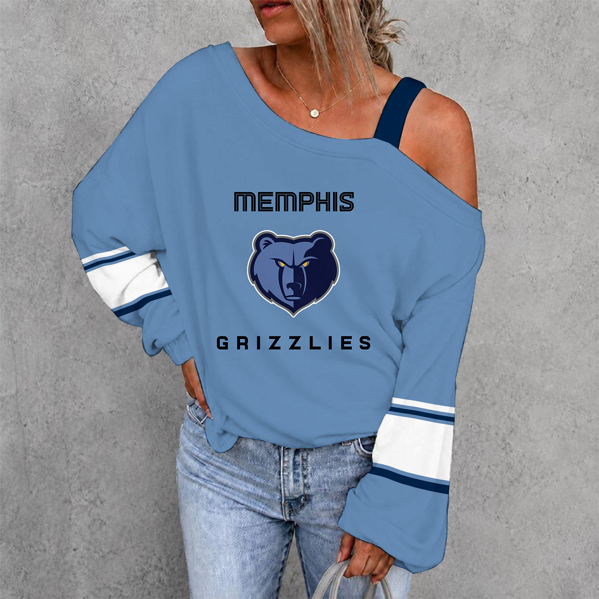 [HOT DEAL] NEW CUSTOMIZED NBA13 MGR MEMPHIS GRIZZLIES DROP SHOULDER SWEATSHIRT