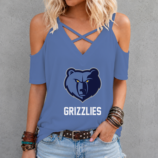 [HOT DEAL] NEW CUSTOMIZED NBA13 MGR MEMPHIS GRIZZLIES CRISS CROSS V-NECK TOP