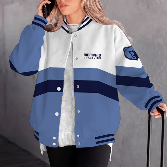 [HOT DEAL] NEW CUSTOMIZED NBA13 MGR MEMPHIS GRIZZLIES BASEBALL JACKET, SATIN VARSITY JACKET