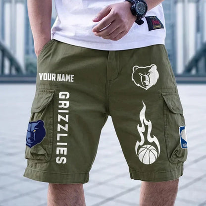 [HOT DEAL] NEW CUSTOMIZED NBA13 MGR MEMPHIS GRIZZLIES CARGO SHORTS