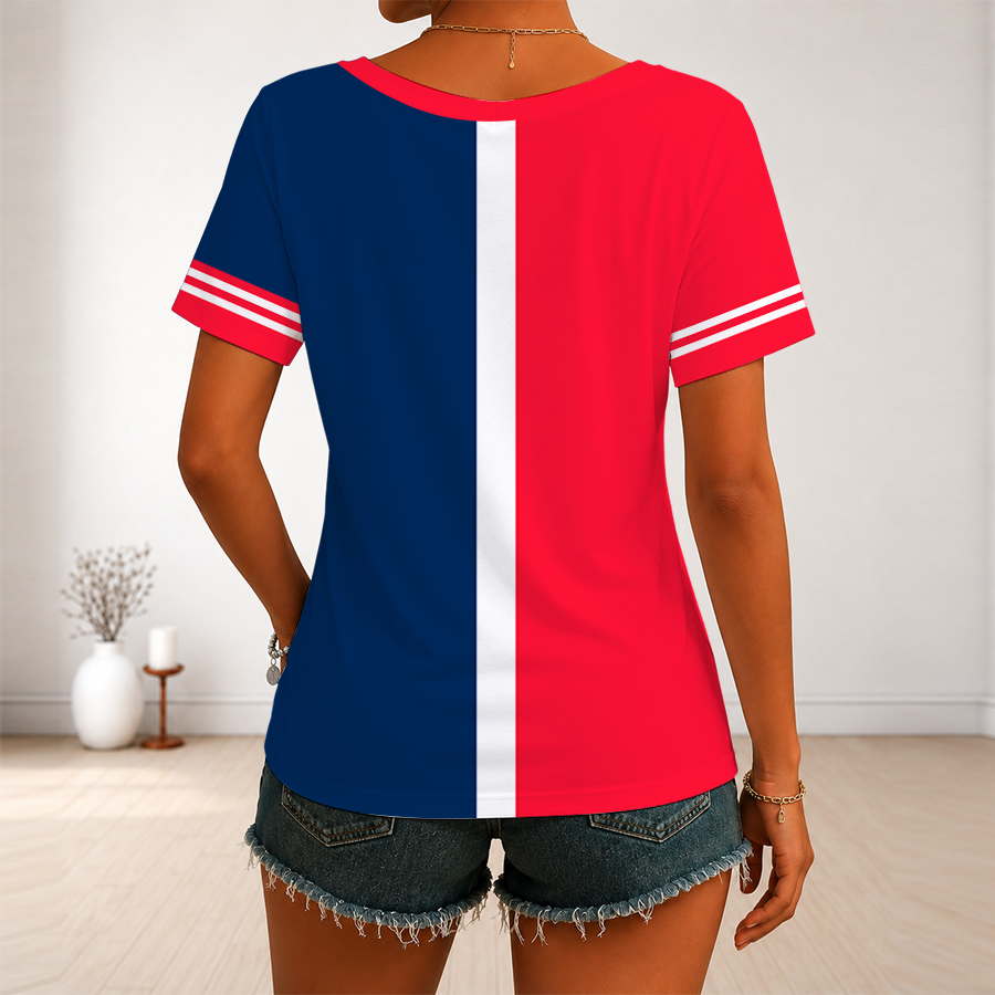 [FLASH SALE] NEW CUSTOMIZED MLB13 CGS CLEVELAND GUARDIANS V-NECK FEMALE SHIRT