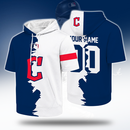 [FLASH SALE] NEW CUSTOMIZED MLB13 CGS CLEVELAND GUARDIANS SHORT SLEEVE HOODIE
