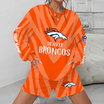 [SPECIAL OFFER] NEW CUSTOMIZED NFL13 DVB DENVER BRONCOS UNISEX SWEATSHIRT & SHORTS SET