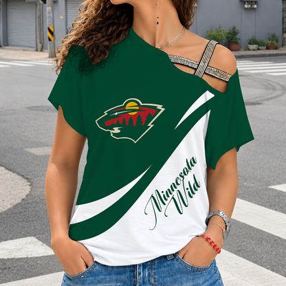 [SUPER SALE] NEW CUSTOMIZED NHL13 MNW MINNESOTA WILD SHOULDER SHIRT