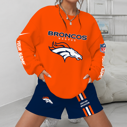 [SPECIAL OFFER] NEW CUSTOMIZED NFL13 DVB DENVER BRONCOS UNISEX SWEATSHIRT & SHORTS SET