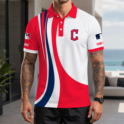 [FLASH SALE] NEW CUSTOMIZED MLB13 CGS CLEVELAND GUARDIANS POLO SHIRT