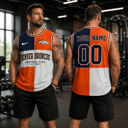 [SPECIAL OFFER] NEW CUSTOMIZED NFL13 DVB DENVER BRONCOS MEN'S GYM SHIRT