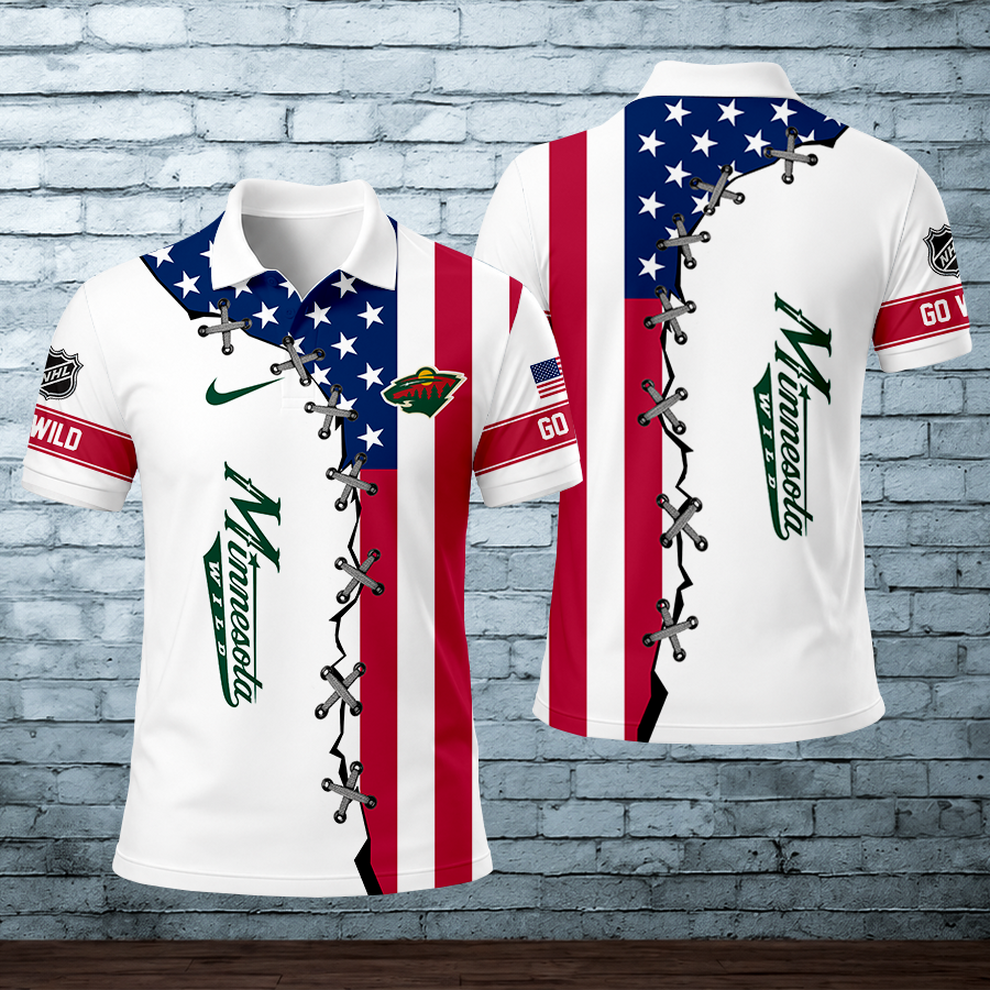 [SUPER SALE] NEW CUSTOMIZED NHL13 MNW MINNESOTA WILD POLO SHIRT