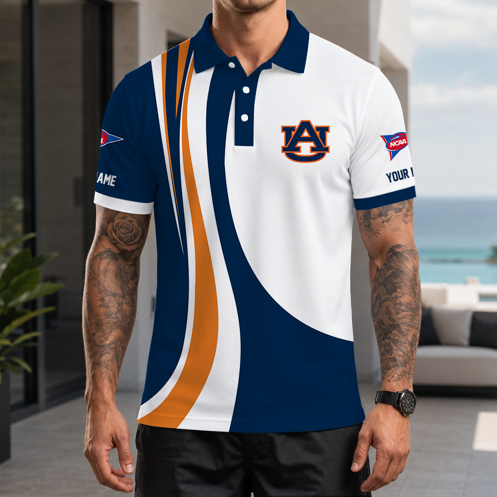[FAN FAVORITE] NEW CUSTOMIZED NCAA FBS13 ABT AUBURN TIGERS POLO SHIRT